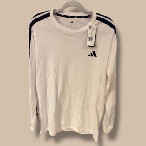 New! Adidas Men's White and Black Long Sleeve Tee Size Large